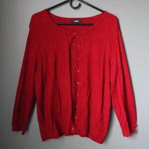 Premise Studio 8 Button Cardigan Sweater Burgundy w/Stylish Buttons, XL